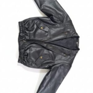 Men’s Black Bomber Style Leather Jacket