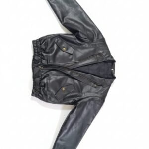 bombber artificial leather jacket