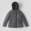 Men’s Quilted Winter Hooded Jacket – Charcoal Grey