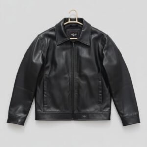 Men’s Classic Black Faux Leather Jacket | Stylish Biker Outerwear for All Seasons