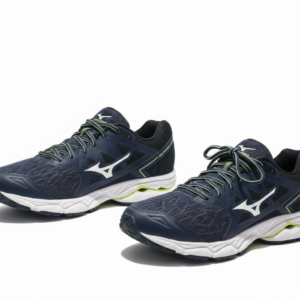 Size 10 .44 *Navy Blue Mizuno Running Sneakers with Neon Green Access