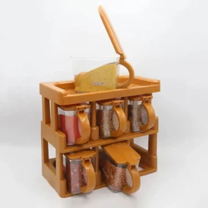 Master Chef 3 Tier Spice Rack with 6 Jars – Kitchen Organizer Set