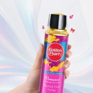 Golden Pearl Romance Body Spray for Women – Peach Blossom & Raspberry Perfumed Body Spray Long Lasting Woody Gourmand Fragrance