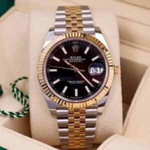 Rolex Stylish Watch for Men Two Tone Luxury Datejust Style Stainless Steel Gold Analog Wrist Watch with Date Display