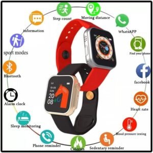 D20 Ultra Smart Watch Heart Rate Blood Pressure Oxygen Monitor Fitness Tracker Bluetooth Sports Smart Watch for Men & Women